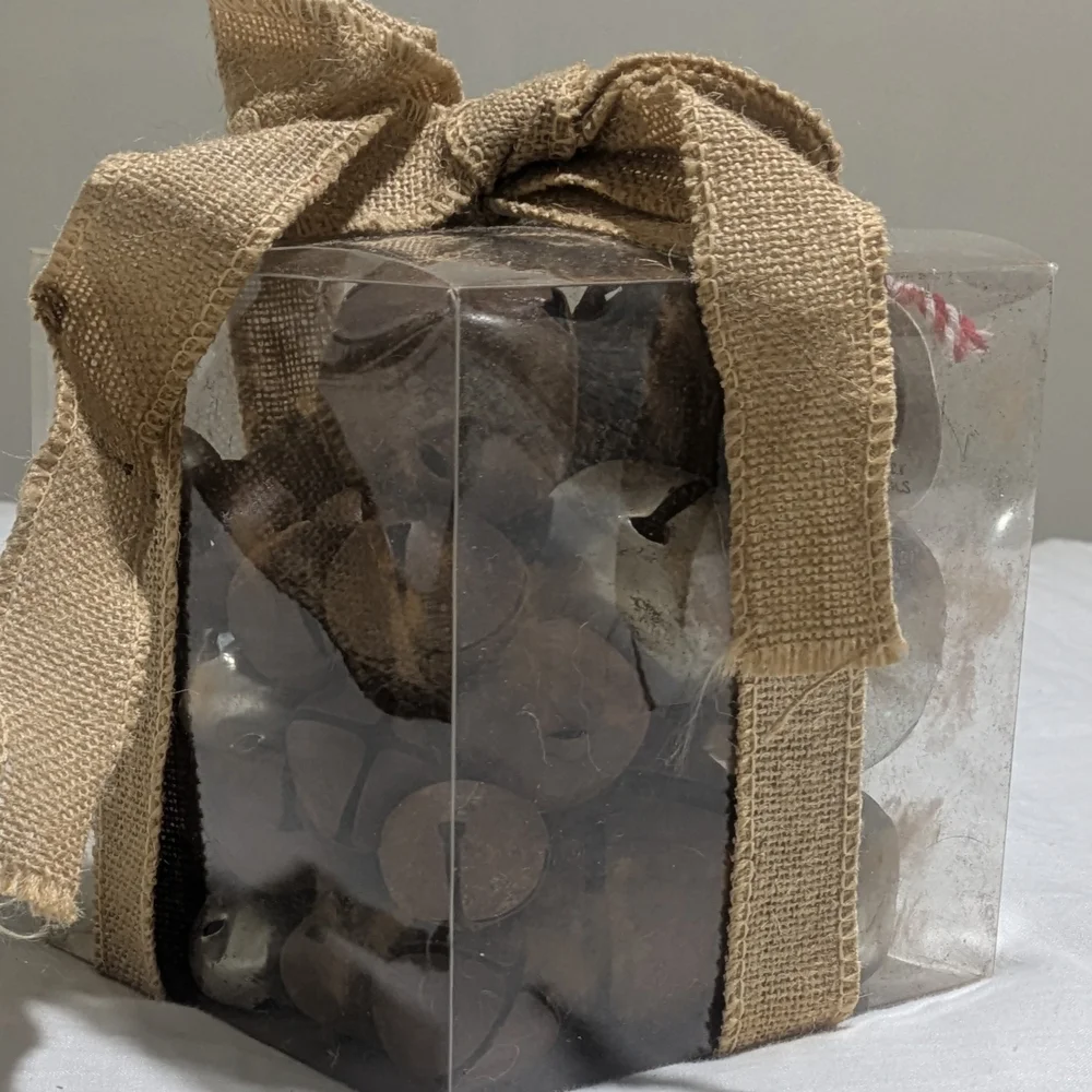 Rustic Burlap Wrapped Decorative Bells